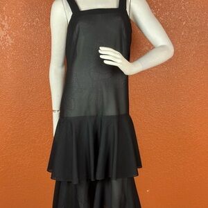Prato Made In U.S.A Elegant Black Sleeveless Dress. E94